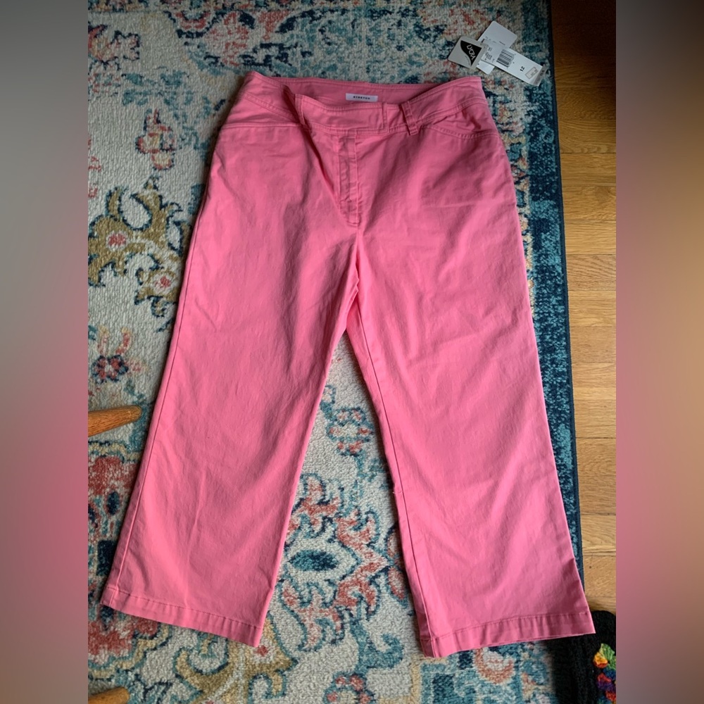 NWT Pink Jones New York Flat Front Ankle Pants Stretch size 12